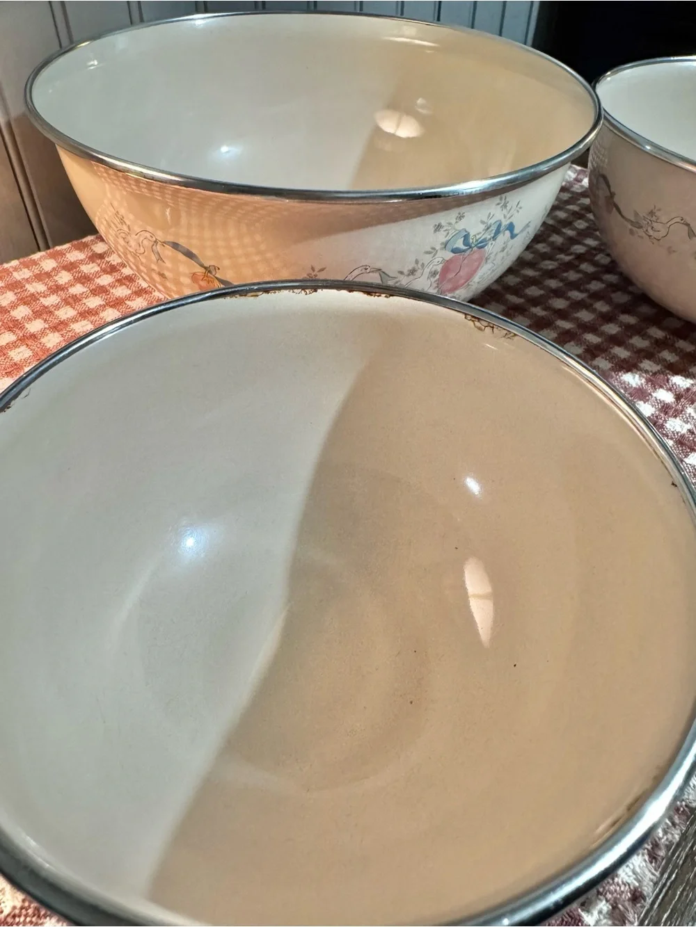 Marmalade Goose Enamel Mixing Bowl Set of 3.